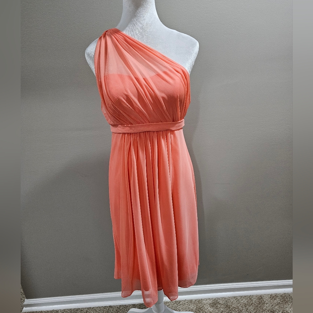 Davids Bridal Off The Shoulder Coral Dress